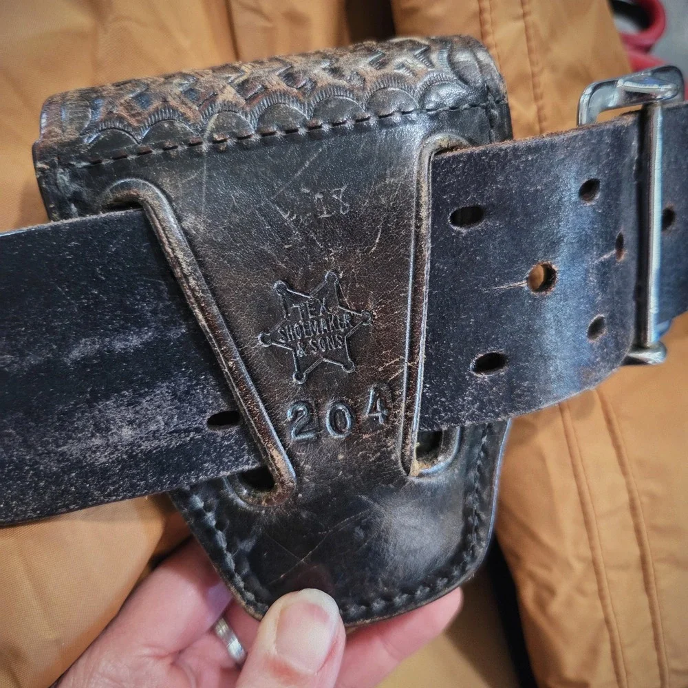 Safariland Police Duty Belt 32 Vintage 90s Basketweave‎ Leather Tex Shoemaker